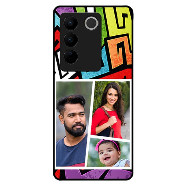 Vivo V27 Pro 5G Custom Glass Phone Case - Graffiti pattern Design