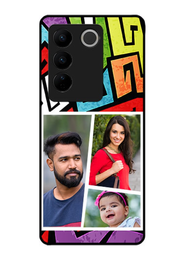 Vivo V27 Pro 5G Custom Glass Phone Case - Graffiti pattern Design