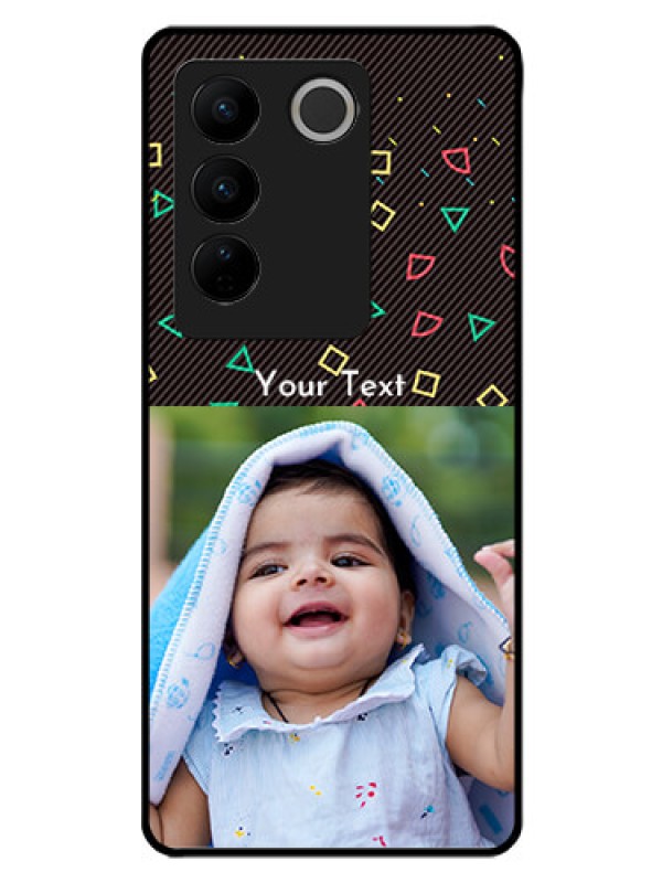 Custom Vivo V27 Pro 5G Custom Glass Phone Case - with confetti birthday design