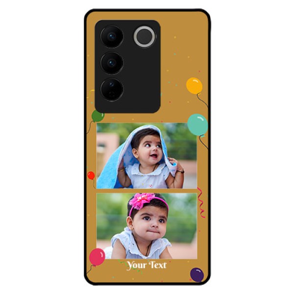 Vivo V27 Pro 5G Personalized Glass Phone Case - Image Holder with Birthday Celebrations Design Vivo V27 Pro 5G Personalized Glass Phone Case - Image Holder with Birthday Celebrations Design