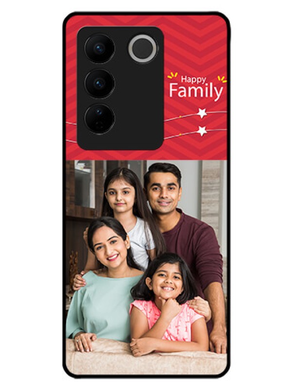 Custom Vivo V27 Pro 5G Personalized Glass Phone Case - Happy Family Design