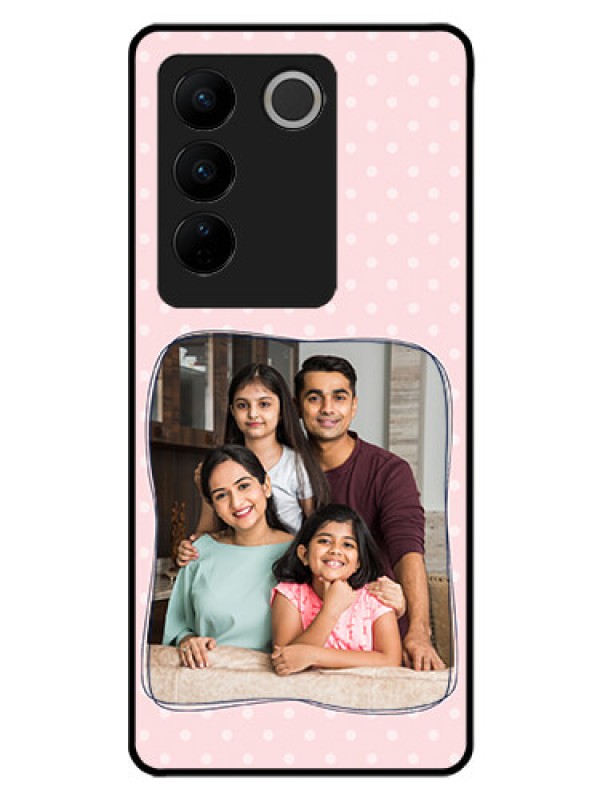 Custom Vivo V27 Pro 5G Custom Glass Phone Case - Family with Dots Design