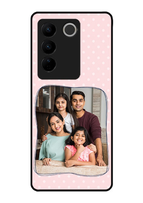Vivo V27 Pro 5G Custom Glass Phone Case - Family with Dots Design