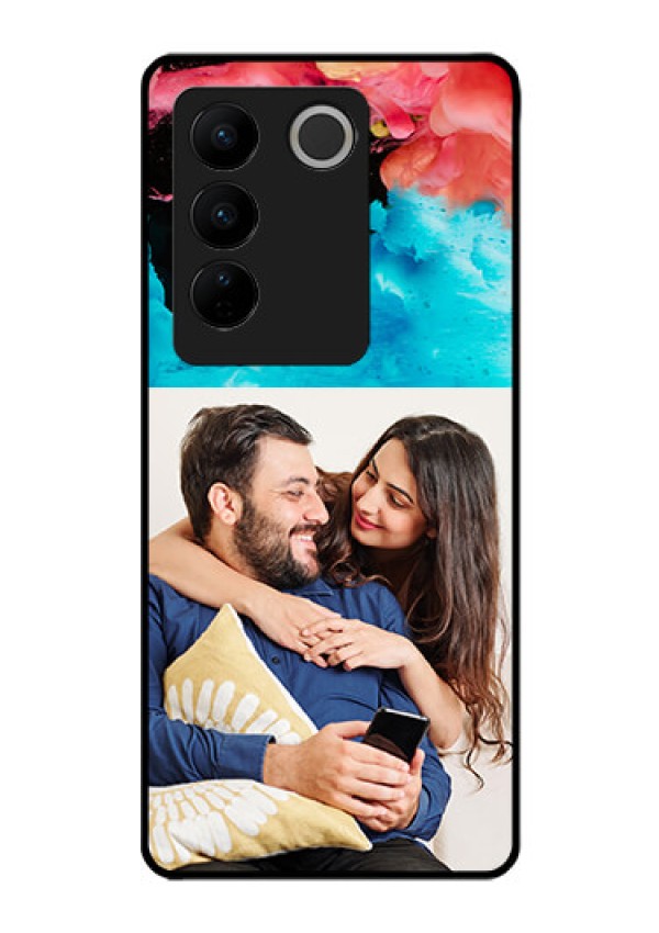 Vivo V27 Pro 5G Custom Glass Mobile Case - Quote with Acrylic Painting Design