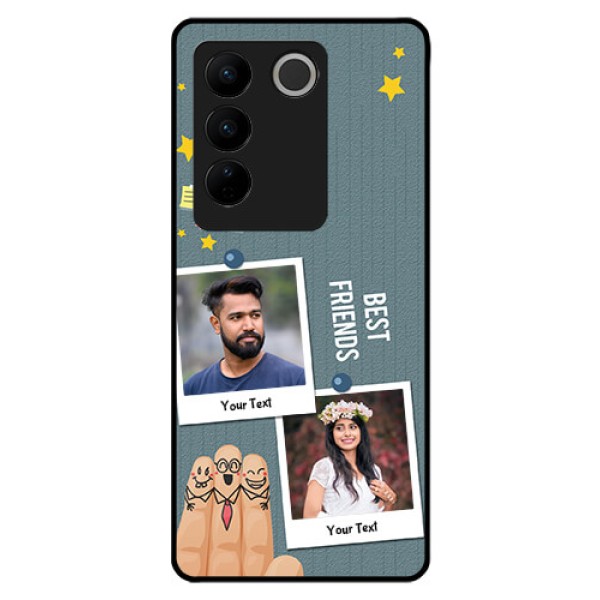 Vivo V27 Pro 5G Personalized Glass Phone Case - Sticky Frames and Friendship Design Vivo V27 Pro 5G Personalized Glass Phone Case - Sticky Frames and Friendship Design