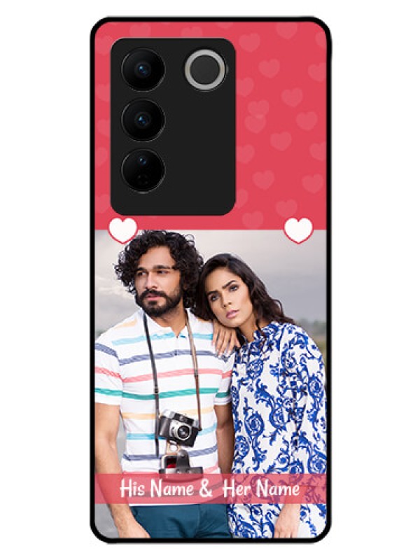 Custom Vivo V27 Pro 5G Photo Printing on Glass Case - Simple Love Design
