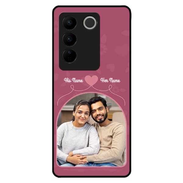 Vivo V27 Pro 5G Photo Printing on Glass Case - Love Floral Design