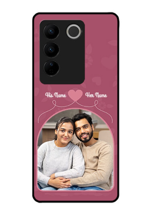 Vivo V27 Pro 5G Photo Printing on Glass Case - Love Floral Design