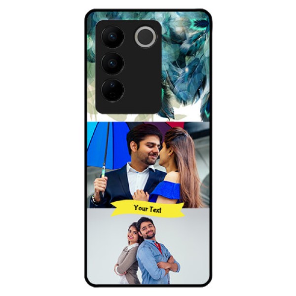 Vivo V27 Pro 5G Personalized Glass Phone Case - Image with Boho Peacock Feather Design Vivo V27 Pro 5G Personalized Glass Phone Case - Image with Boho Peacock Feather Design