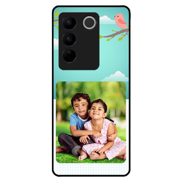Vivo V27 Pro 5G Photo Printing on Glass Case - Doodle love Design