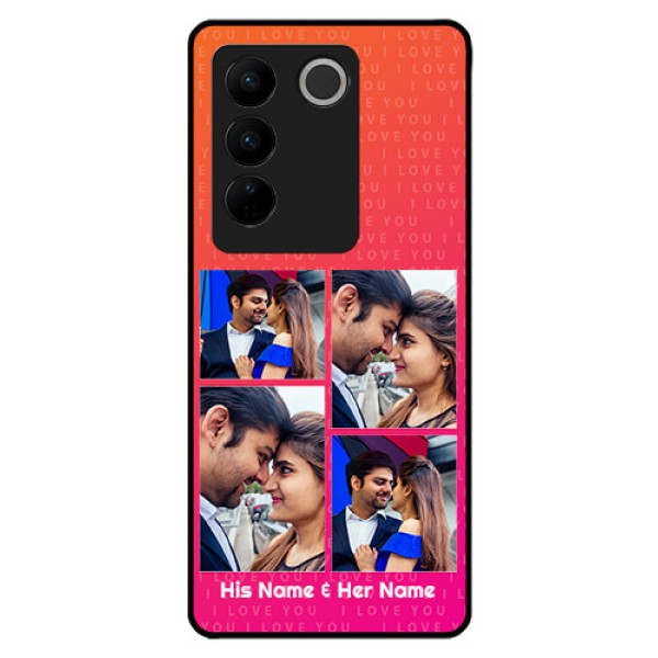 Vivo V27 Pro 5G Custom Glass Phone Case - I Love You Pink Design Vivo V27 Pro 5G Custom Glass Phone Case - I Love You Pink Design