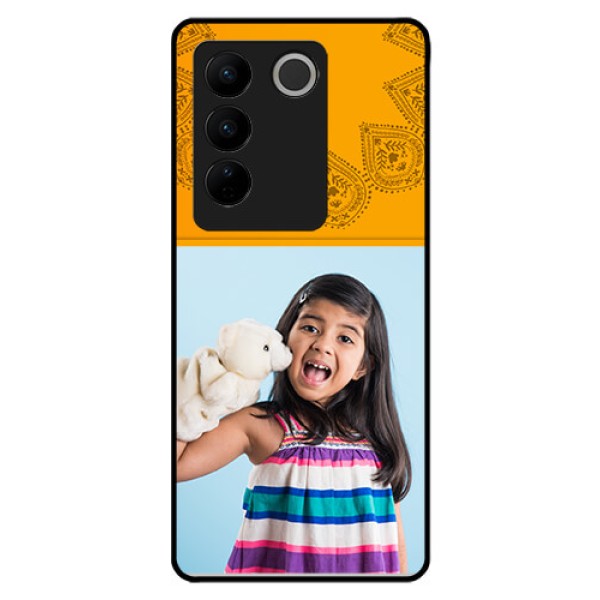 Vivo V27 Pro 5G Personalized Glass Phone Case - Photo Wedding Design