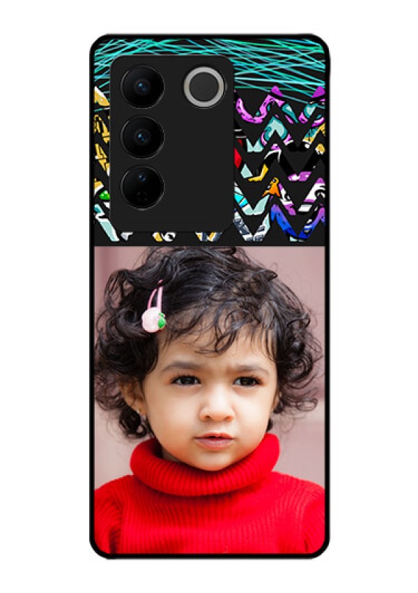 Vivo V27 Pro 5G Personalized Glass Phone Case - Neon Abstract Design
