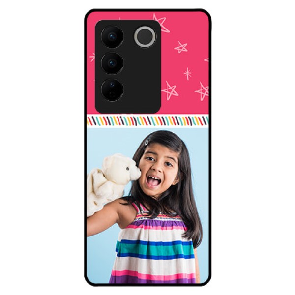 Vivo V27 Pro 5G Personalized Glass Phone Case - Line art design