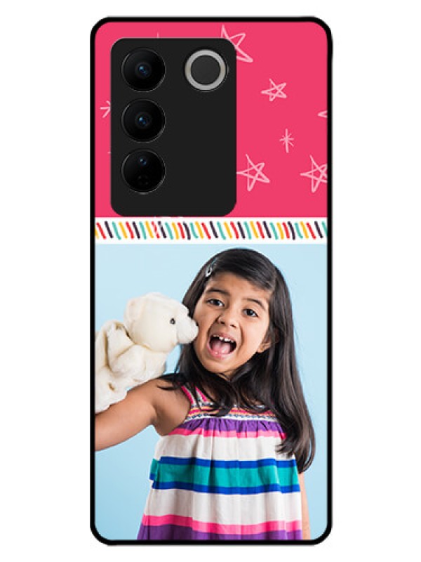 Custom Vivo V27 Pro 5G Personalized Glass Phone Case - Line art design