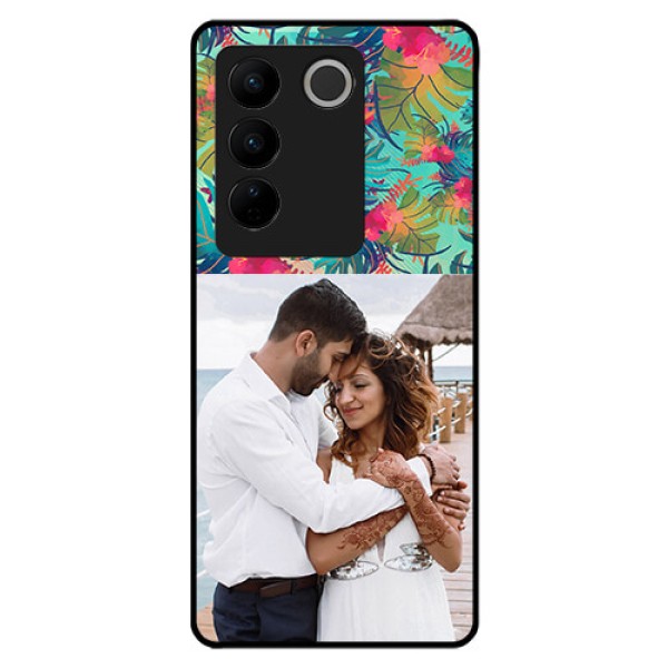 Vivo V27 Pro 5G Photo Printing on Glass Case - Watercolor Floral Design