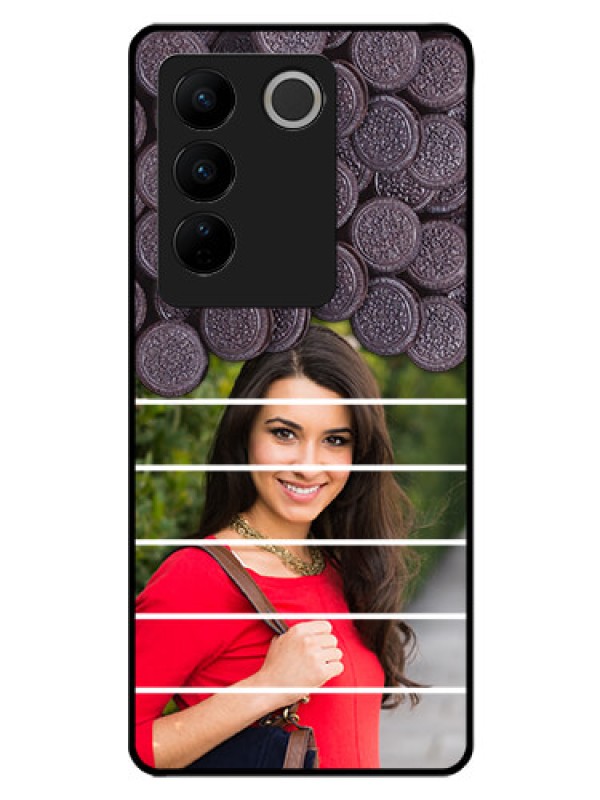 Custom Vivo V27 Pro 5G Custom Glass Phone Case - with Oreo Biscuit Design