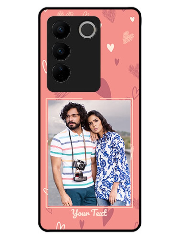 Custom Vivo V27 Pro 5G Custom Glass Phone Case - Love doodle art Design