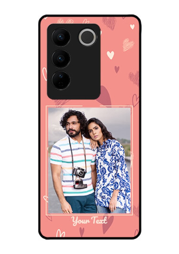 Vivo V27 Pro 5G Custom Glass Phone Case - Love doodle art Design
