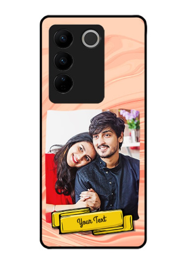 Vivo V27 Pro 5G Personalized Glass Phone Case - Marble Texture Design