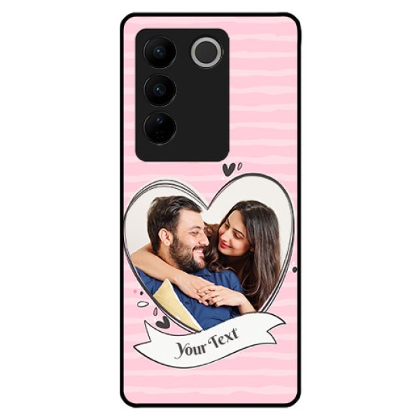 Vivo V27 Pro 5G Custom Glass Phone Case - Vintage Heart Design Vivo V27 Pro 5G Custom Glass Phone Case - Vintage Heart Design