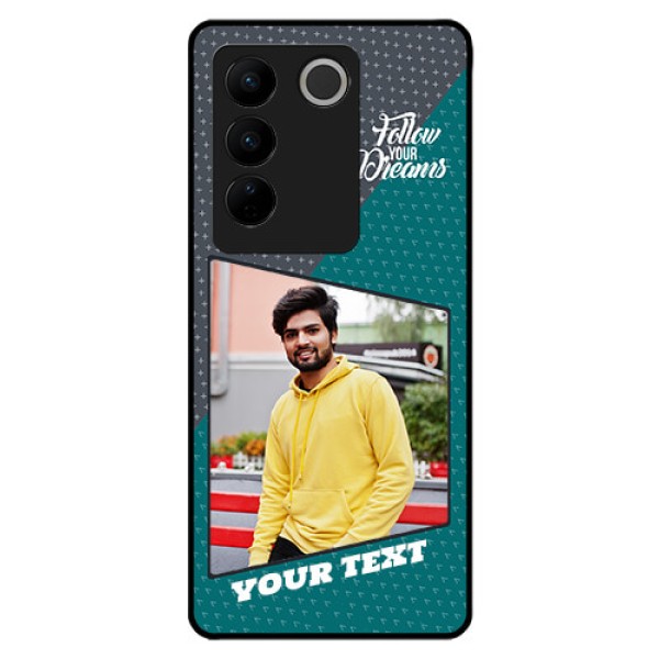 Vivo V27 Pro 5G Personalized Glass Phone Case - Background Pattern Design with Quote Vivo V27 Pro 5G Personalized Glass Phone Case - Background Pattern Design with Quote