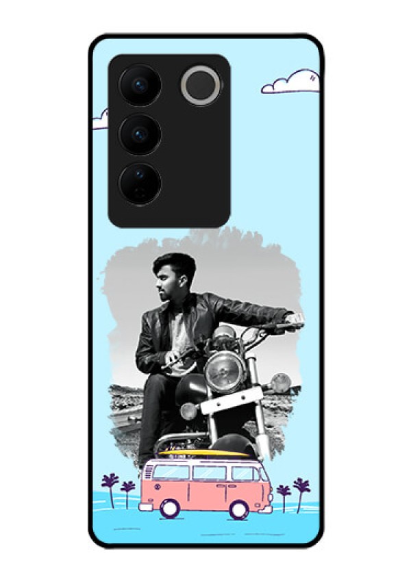 Vivo V27 Pro 5G Photo Printing on Glass Case - Travel & Adventure Design