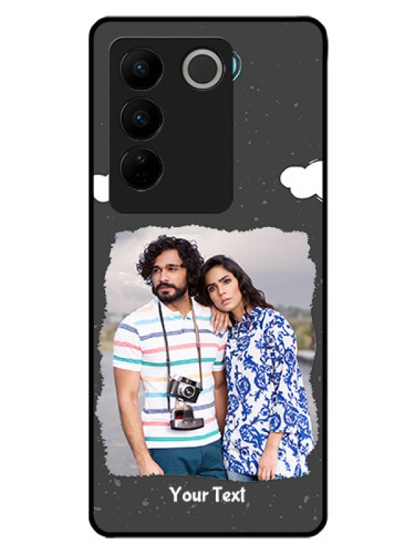 Custom Vivo V27 Pro 5G Custom Glass Phone Case - Splashes with love doodles Design