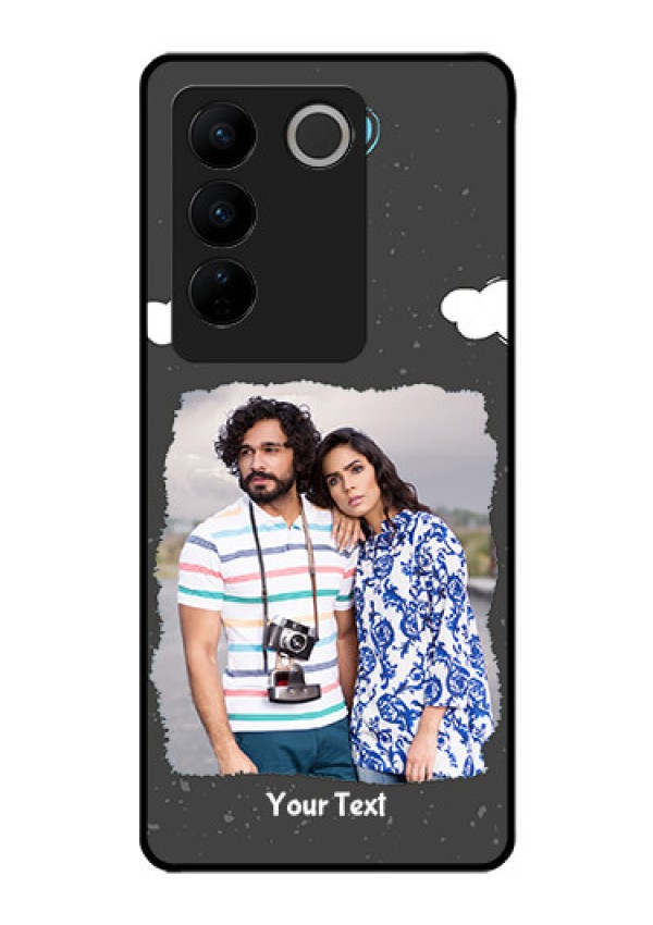 Vivo V27 Pro 5G Custom Glass Phone Case - Splashes with love doodles Design