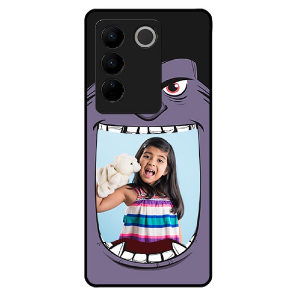 Vivo V27 Pro 5G Custom Glass Phone Case - Angry Monster Design Vivo V27 Pro 5G Custom Glass Phone Case - Angry Monster Design