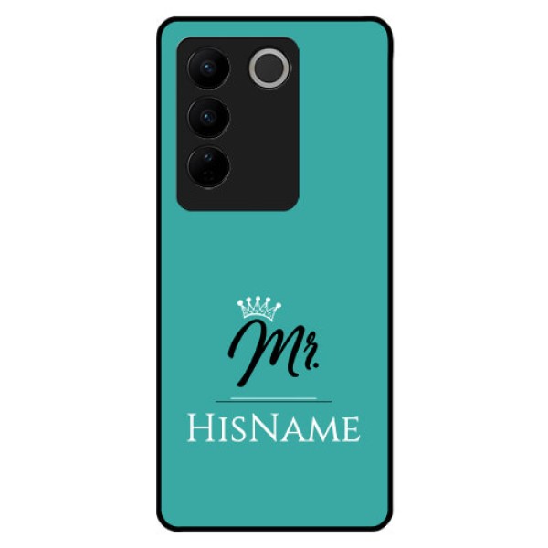 Vivo V27 Pro 5G Custom Glass Phone Case Mr with Name