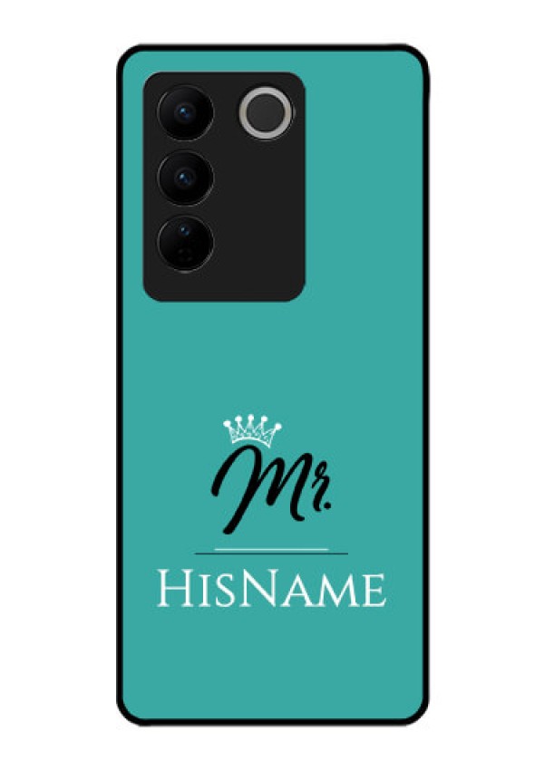 Vivo V27 Pro 5G Custom Glass Phone Case Mr with Name