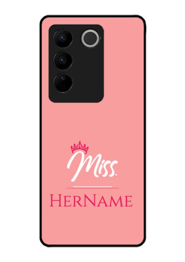 Vivo V27 Pro 5G Custom Glass Phone Case Mrs with Name