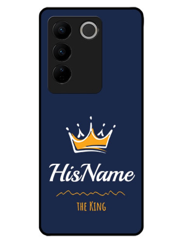 Custom Vivo V27 Pro 5G Glass Phone Case King with Name