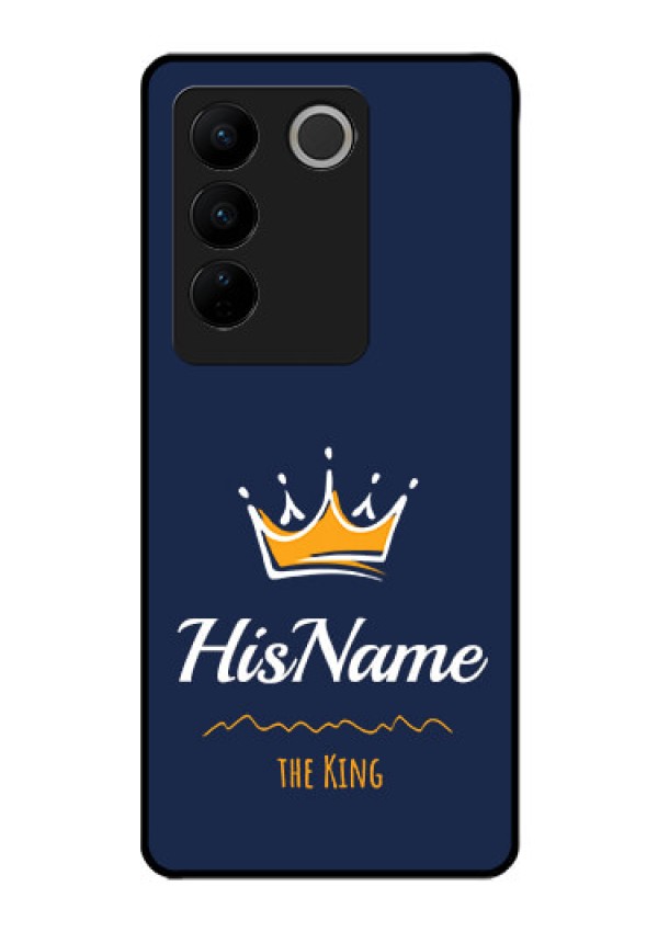 Vivo V27 Pro 5G Glass Phone Case King with Name
