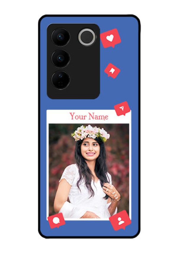 Vivo V27 Pro Custom Glass Phone Case - Like Share And Comment Design