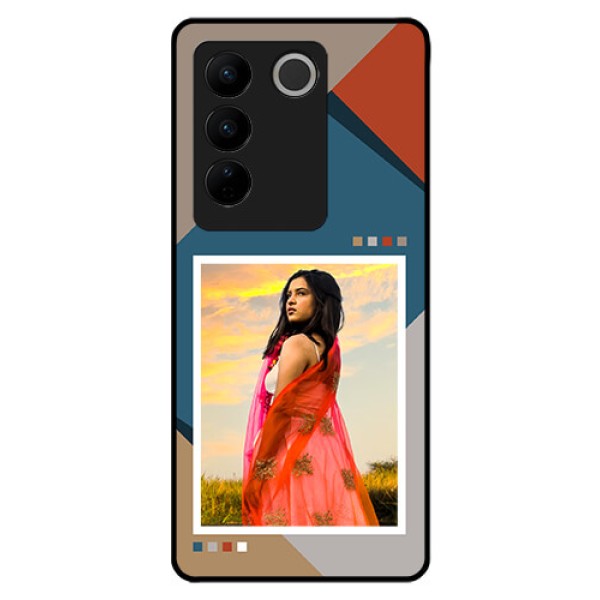 Vivo V27 Pro Personalized Glass Phone Case - Retro color pallet Design