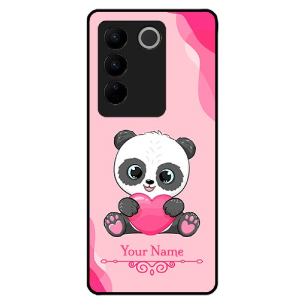 Vivo V27 Pro Custom Glass Mobile Case - Cute Panda Design