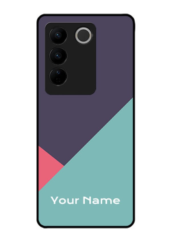Vivo V27 Pro Custom Glass Mobile Case - Tri Color abstract Design