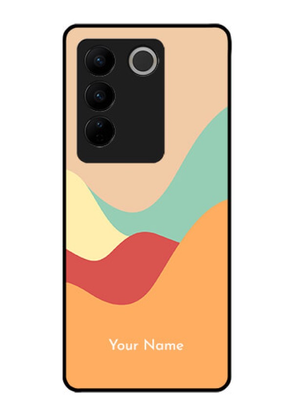 Vivo V27 Pro Personalized Glass Phone Case - Ocean Waves Multi-colour Design