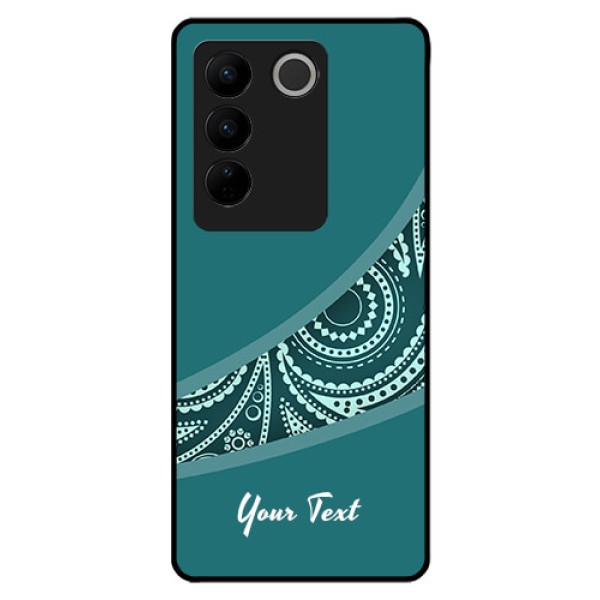 Vivo V27 Pro Photo Printing on Glass Case - semi visible floral Design