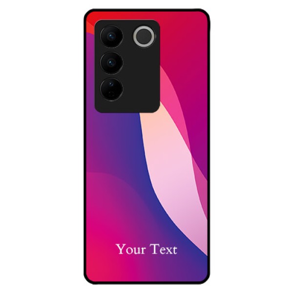 Vivo V27 Pro Personalized Glass Phone Case - Digital abstract Overlap Design