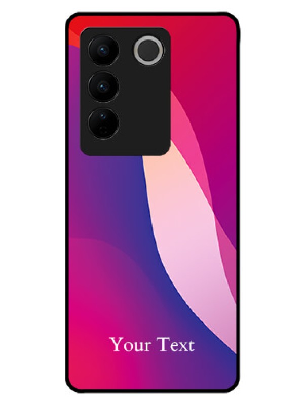 Custom Vivo V27 Pro Personalized Glass Phone Case - Digital abstract Overlap Design