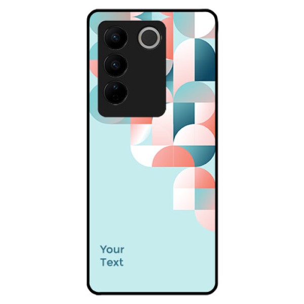 Vivo V27 Pro Custom Glass Phone Case - Stylish Semi-circle Pattern Design