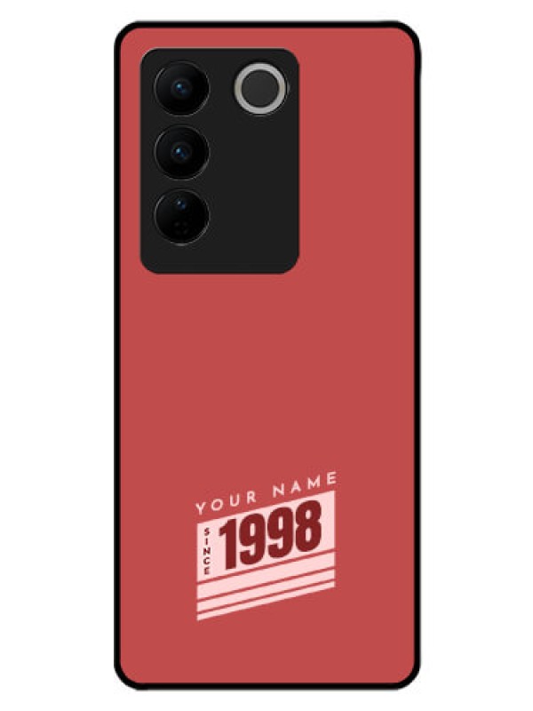 Custom Vivo V27 Pro Custom Glass Phone Case - Red custom year of birth Design