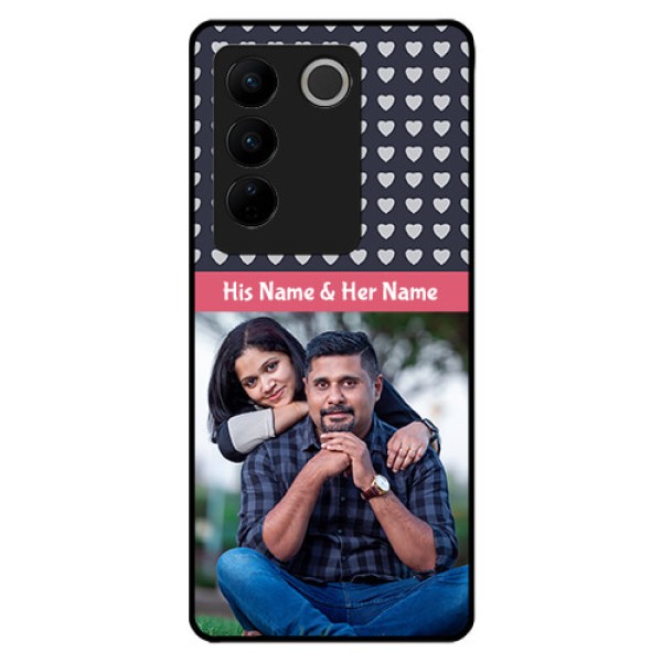 Vivo V27 5G Custom Glass Mobile Case - Love Symbols Design