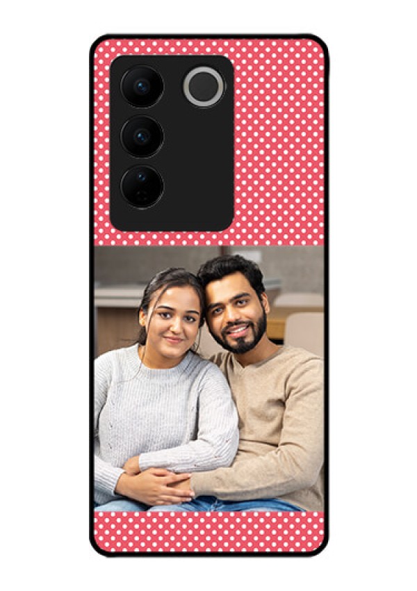 Vivo V27 5G Custom Glass Phone Case - White Dotted Design