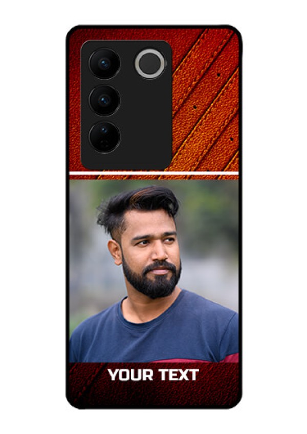 Vivo V27 5G Personalized Glass Phone Case - Leather Phone Case Design