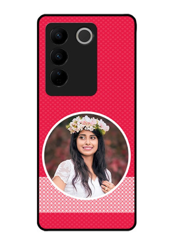 Vivo V27 5G Personalised Glass Phone Case - Pink Pattern Design