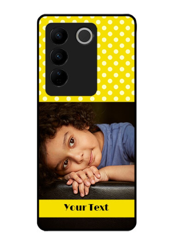 Vivo V27 5G Custom Glass Phone Case - Bright Yellow Case Design